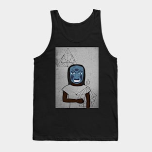 Aztec Queen - Female Character with Blue Eyes and Aztec Mask Tank Top